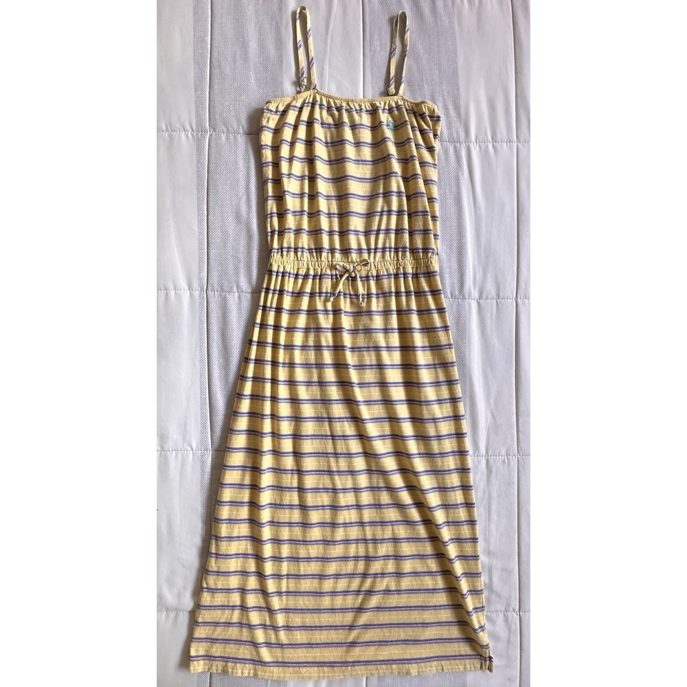 Ralph Lauren Girls Striped Knit Midi Dress M 8-10 Yellow Pink Blue Cami Dress